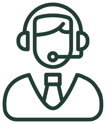 Business broker or customer support icon with headset